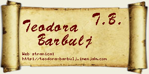 Teodora Barbulj vizit kartica